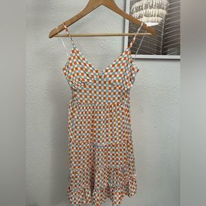 Just Polly Printed V-Neck Tiered Dress NWT